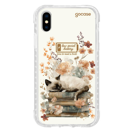 Capinha para celular  Booklover - Gatinho Deitado Nos Livros