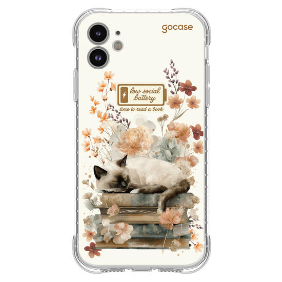 Capinha para celular  Booklover - Gatinho Deitado Nos Livros