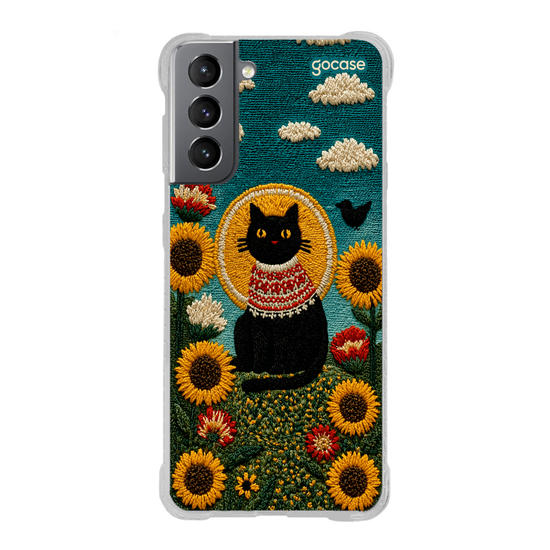 Capinha para celular  Gatinho E Girassóis