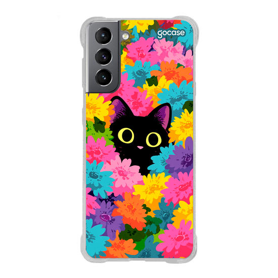 Capinha para celular  Gatinho nas Flores