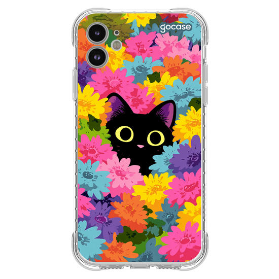 Capinha para celular  Gatinho nas Flores