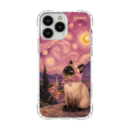 Capinha para celular  Gato na Noite Estrelada