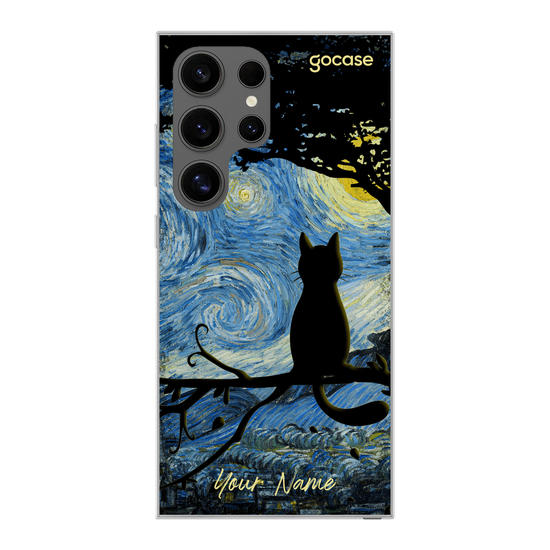 Cat in the Starry Night Phone Case