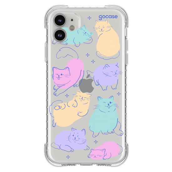 Capinha para celular  Gatos Coloridos Pastel