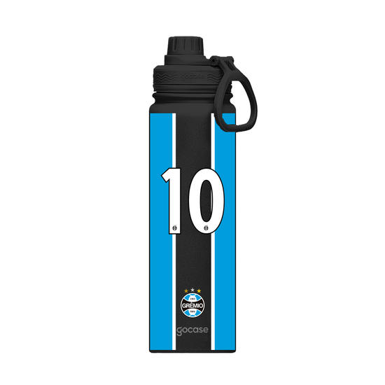 Garrafa Térmica Fresh + Ebook - Grêmio - Uniforme 1 2024 Personalizado