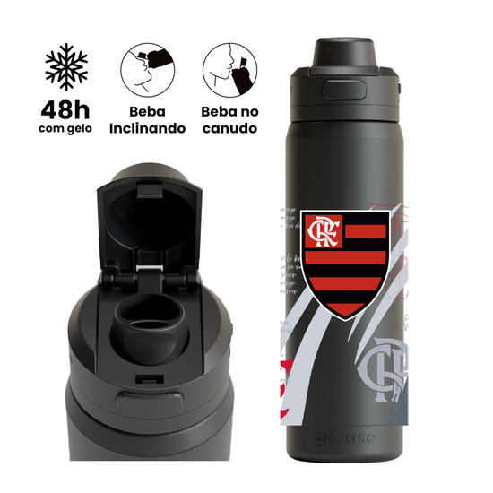 Garrafa Térmica Flip Pro - Flamengo - Urubu 2024