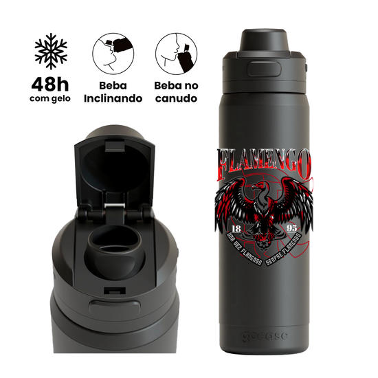 Garrafa Térmica Flip Pro - Flamengo - Urubu Real