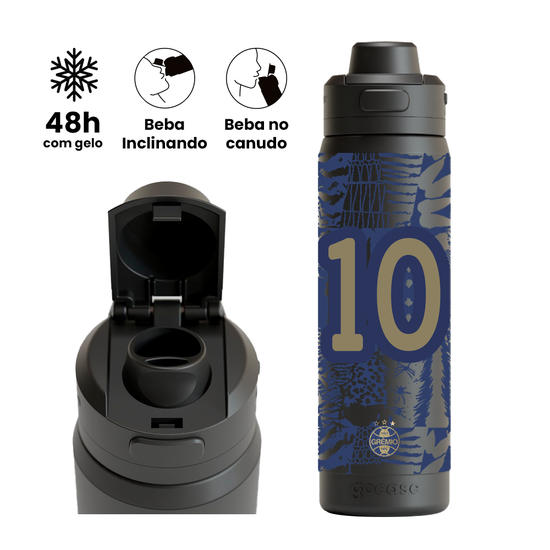 Garrafa Térmica Flip Pro + Ebook - Grêmio - Uniforme 3 2025 P