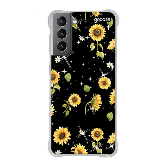 Capinha para celular Girassóis e Estrelas com Inicial