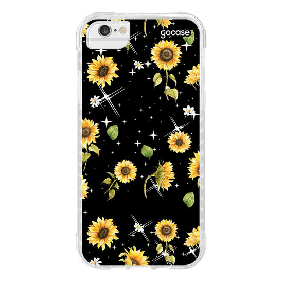 Capinha para celular Girassóis e Estrelas com Inicial