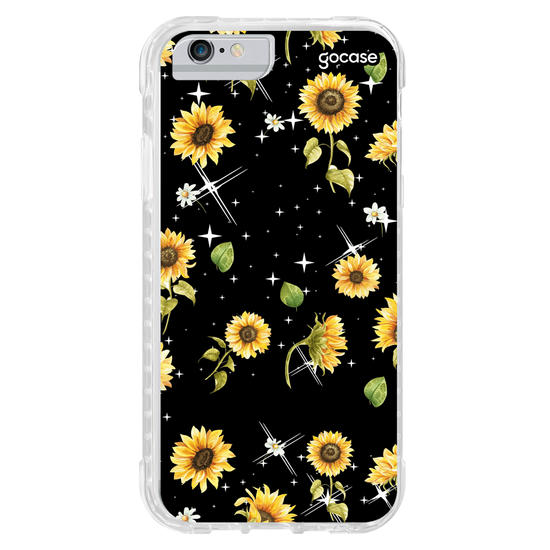 Capinha para celular Girassóis e Estrelas com Inicial