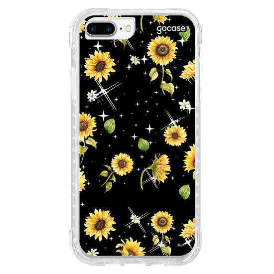 Capinha para celular Girassóis e Estrelas com Inicial