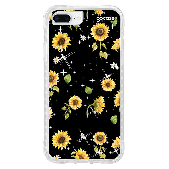 Capinha para celular Girassóis e Estrelas com Inicial