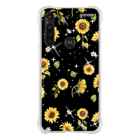 Capinha para celular Girassóis e Estrelas com Inicial