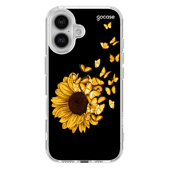 Capinha para celular Girassol e Borboletas
