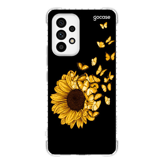 Capinha para celular Girassol e Borboletas