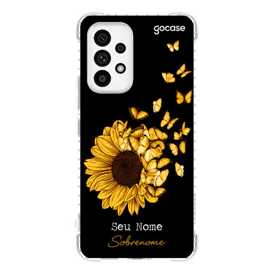 Capinha para celular Girassol e Borboletas