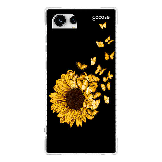 Capinha para celular Girassol e Borboletas