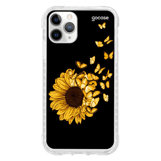 Capinha para celular Girassol e Borboletas