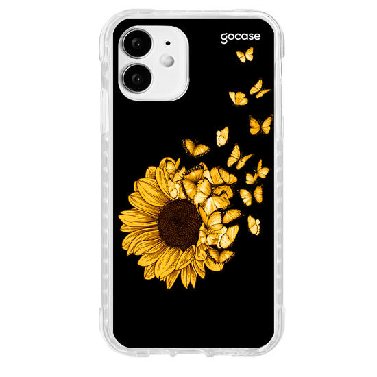 Capinha para celular Girassol e Borboletas