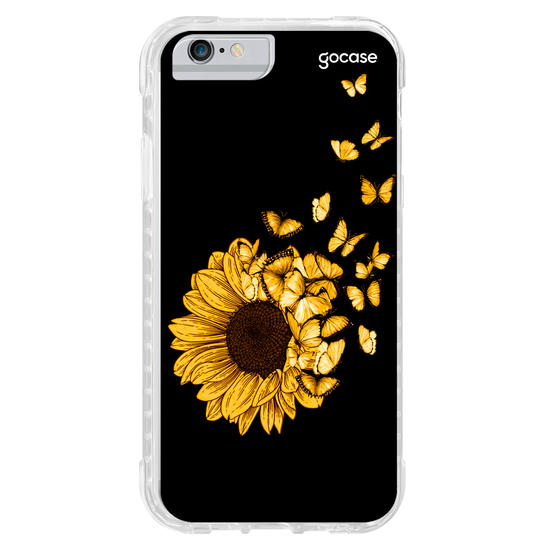 Capinha para celular Girassol e Borboletas