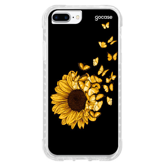 Capinha para celular Girassol e Borboletas