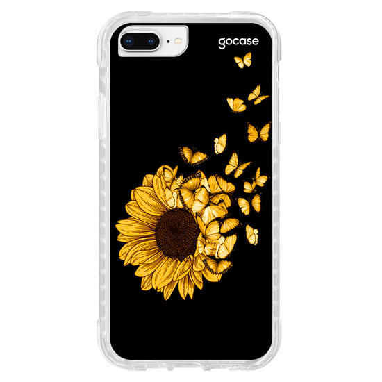 Capinha para celular Girassol e Borboletas