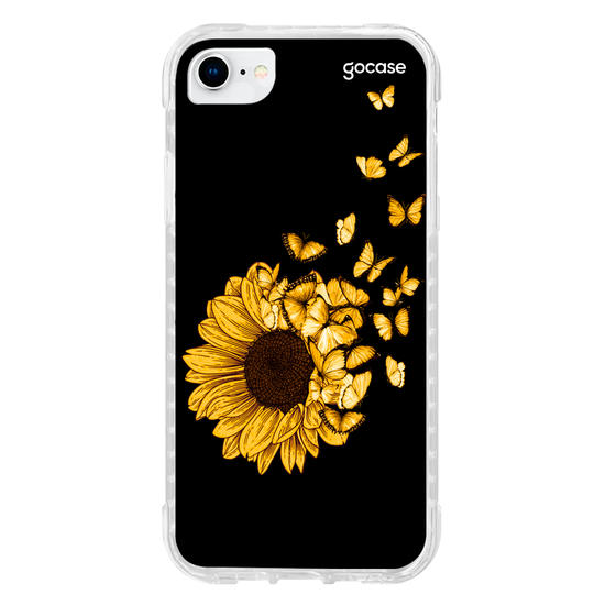 Capinha para celular Girassol e Borboletas