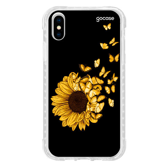 Capinha para celular Girassol e Borboletas