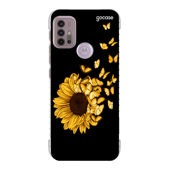 Capinha para celular Girassol e Borboletas