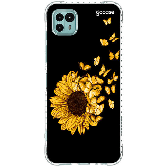 Capinha para celular Girassol e Borboletas