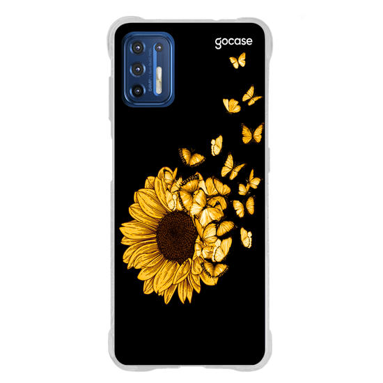 Capinha para celular Girassol e Borboletas