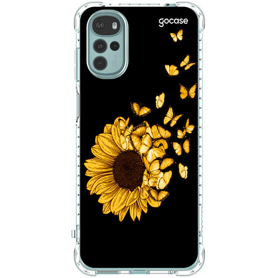 Capinha para celular Girassol e Borboletas