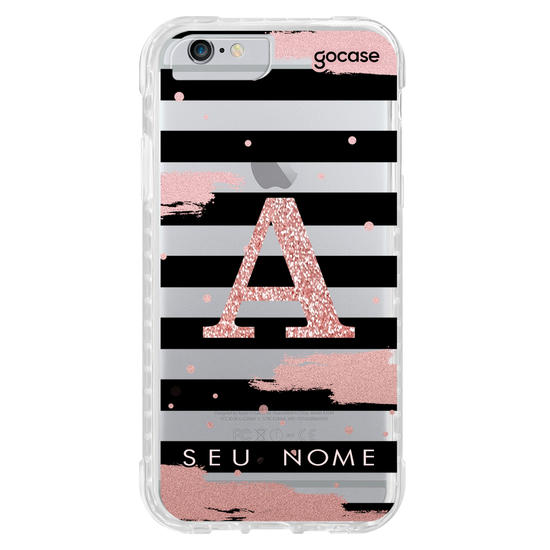 Capinha para celular Glam Stripes Inicial Glitter