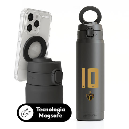 Garrafa Térmica Magsafe + Ebook - Atlético-MG - Uniforme 3 2025 P