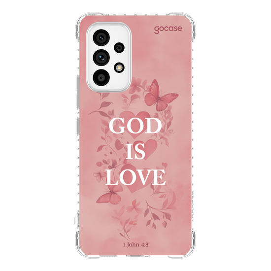Capinha para celular  God Is Love - Pink Hearts