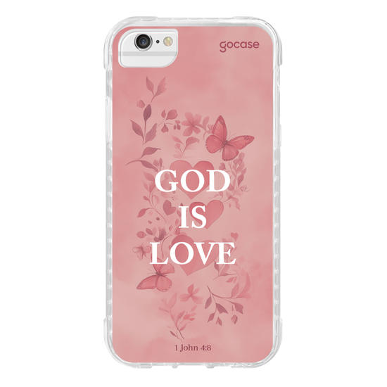 Capinha para celular  God Is Love - Pink Hearts