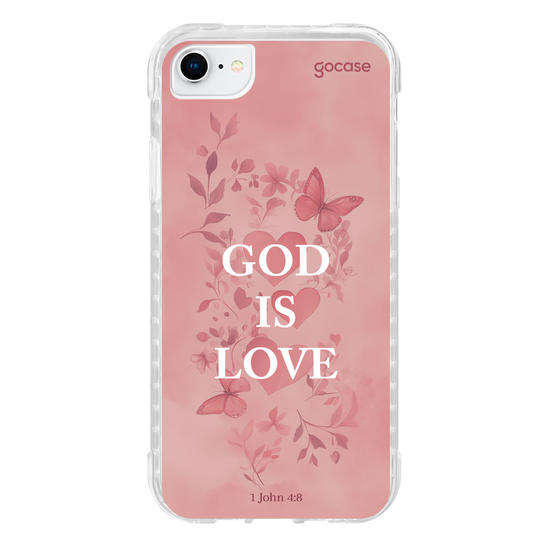 Capinha para celular  God Is Love - Pink Hearts