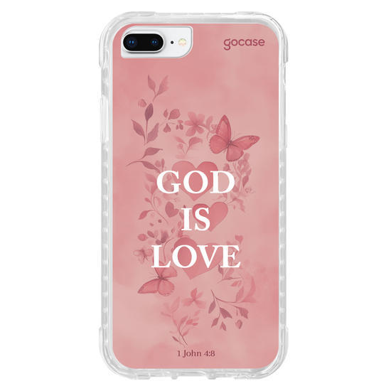 Capinha para celular  God Is Love - Pink Hearts