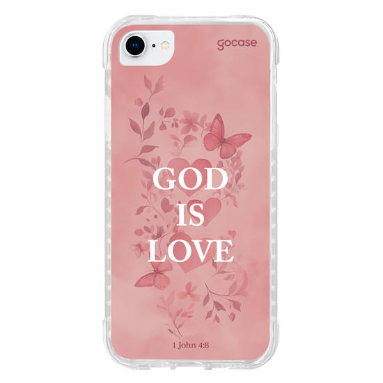 Capinha para celular  God Is Love - Pink Hearts