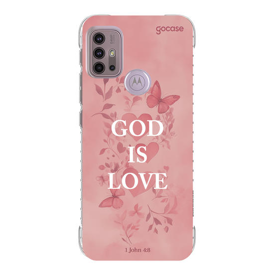 Capinha para celular  God Is Love - Pink Hearts