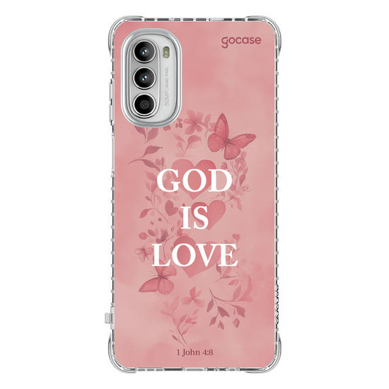 Capinha para celular  God Is Love - Pink Hearts