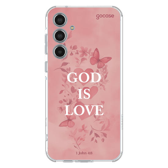 Capinha para celular  God Is Love - Pink Hearts
