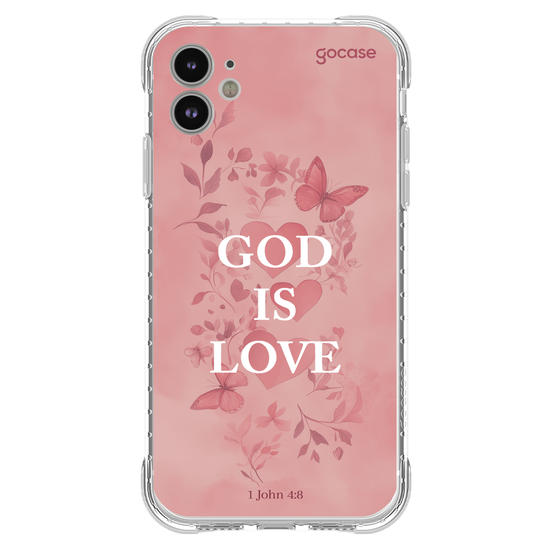 Capinha para celular  God Is Love - Pink Hearts