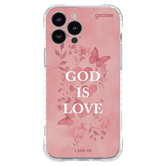 Capinha para celular  God Is Love - Pink Hearts