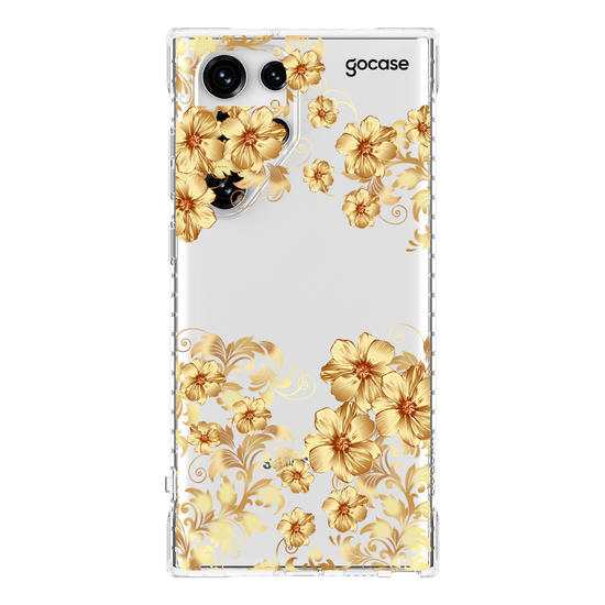 Capinha para celular Golden Flowers Manuscrita