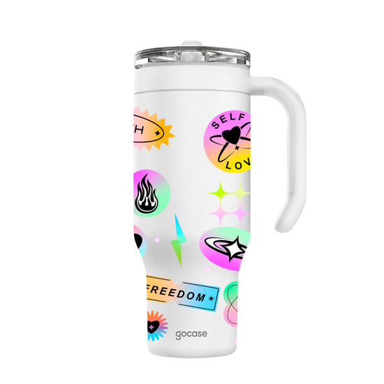 Copo Térmico Life + Ebook -  Gradient Stickers Térmicos