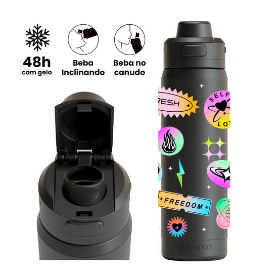 Garrafa Térmica Flip Pro - Gradient Stickers Térmicos