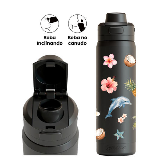 Garrafa Térmica Flip Pro + Ebook - Hawaii Beach