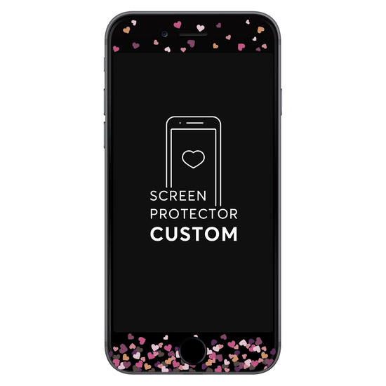 Hearts Black Screen Protector - Tempered Glass